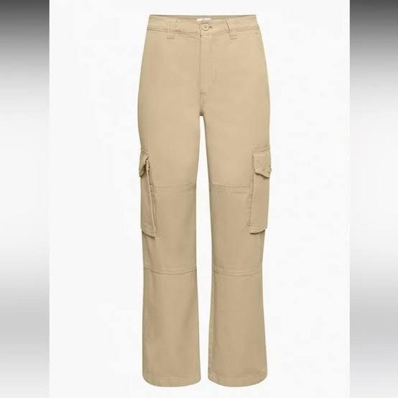 Aritzia TNA Corbett Cargo Pant Size 12 Tan Loose Baggy Wide Leg 90s Y2K Utility - Picture 1 of 16